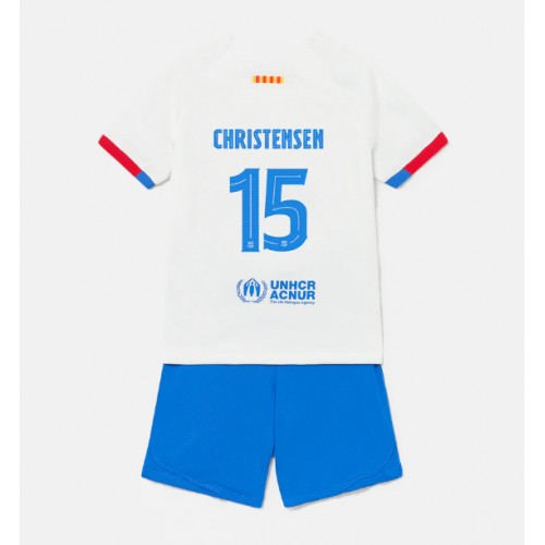 Maillot de foot Barcelona Andreas Christensen #15 Extérieur enfant 2023-24 Manches Courte (+ pantalon court)